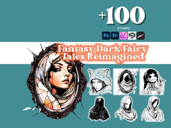 100 Dark Fairy Tales Reimagined Photoshop Brushes: Elevate Your Digital Art Workflow