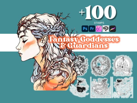 100 Goddesses and Guardians Photoshop Brushes: Elevate Your Digital Artistry