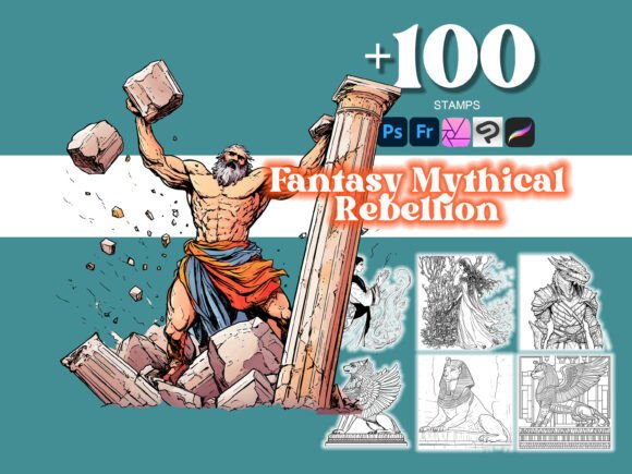 100 Mythical Rebellion Photoshop Brushes for Bold Creative Expression