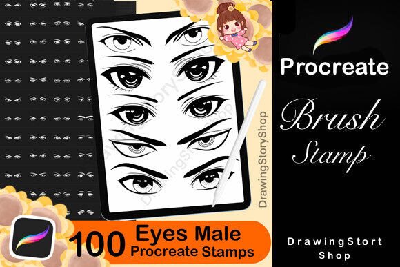 100 Procreate Eyes Male Stamps 2: A Strategic Tool for Anime Artists and Digital Creators