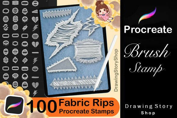 100 Procreate Fabric Rips Stamps: Creative Texture Tools for Digital Artists