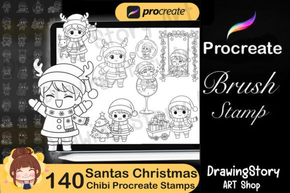 140 Chibi Santas Christmas Procreate: A Must-Have Tool for Digital Artists and Holiday Creators