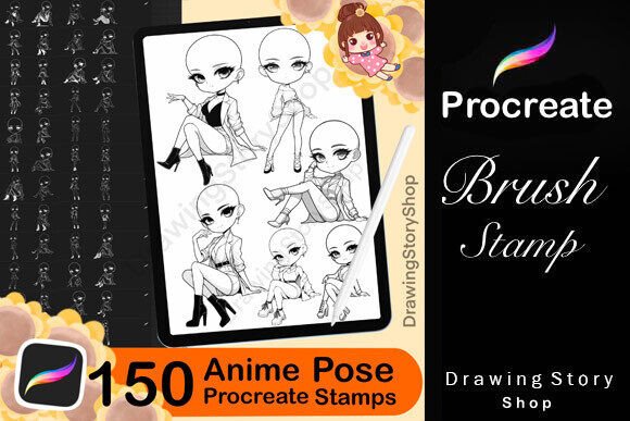 150 Procreate Anime Girls Poses Stamps – A Creative Game-Changer for Digital Artists