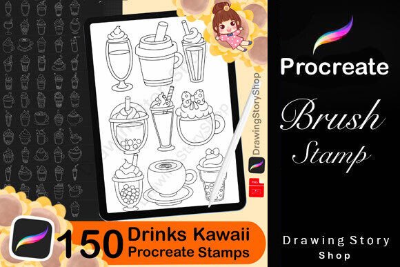 150 Procreate Coffee Drinks Stamps Brush: A Practical Tool for Digital Artists