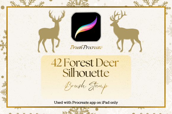 42 Forest Deer Procreate Brush Stamp Set