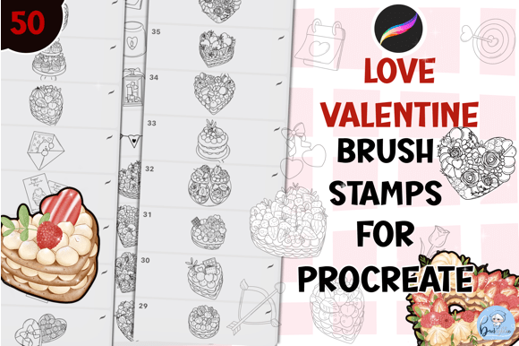 50 Love Cake Valentines Brush Sets: Creative Tools for Digital Artists