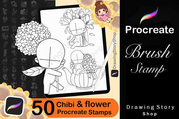 50 Procreate Chibi Flower Kawaii Brush: A Creative Toolkit for Digital Artists