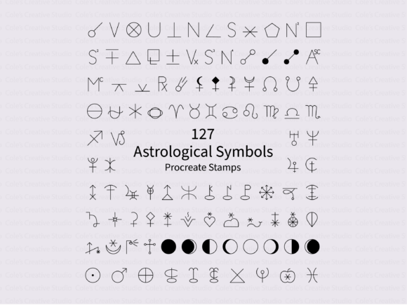 Astrological Symbols Brush Stamp Set for Procreate
