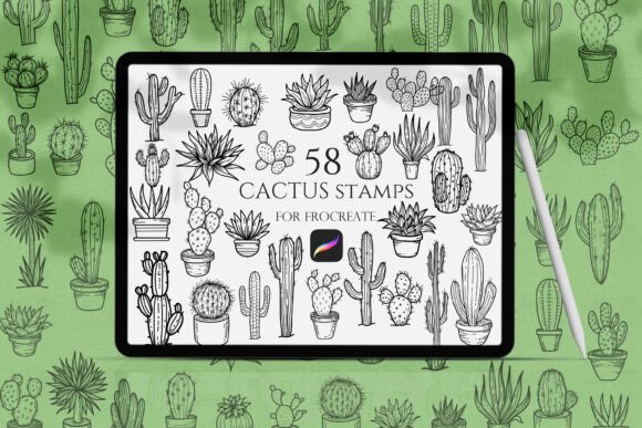Cactuses Procreate Stamps Bundle: A Creative Toolkit for Digital Artists and Designers