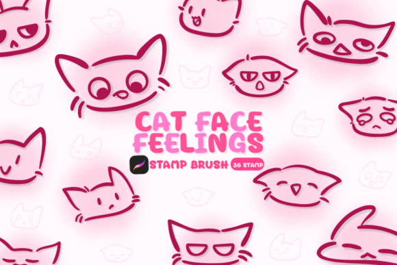 Cat Face Feelings: Creative Expression with Procreate Stamp Brushes