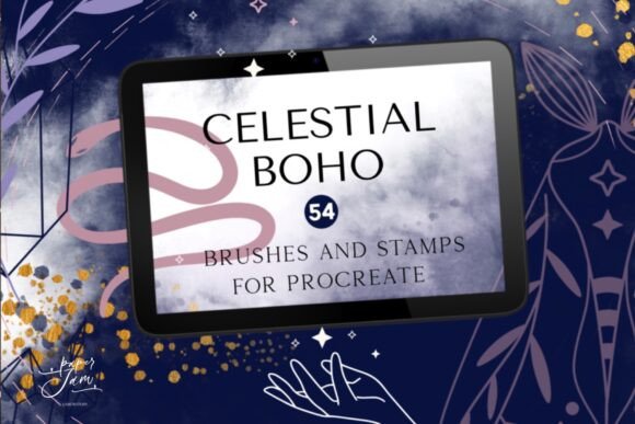 Celestial Procreate Stamps for Creative Workflow Enhancement