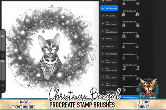 Christmas Bengal Cat Procreate Brush Set: A Seasonal Creative Boost for Digital Artists