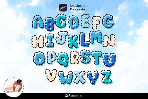 Cloudy Uppercase Letters Brush Stamp: A Creative Game-Changer for Procreate Users
