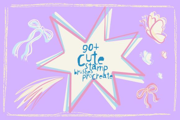 Cute Brush Kawaii Stamp Procreate: Enhancing Digital Art with Whimsical Design
