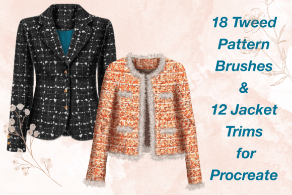 Elevating Fashion Illustration with Tweed Patterns and Jacket Trims for Procreate