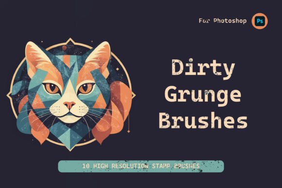 Grunge Brush Set for Adobe Photoshop: A Practical Tool for Textured Digital Art