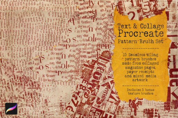 Procreate Text Pattern Brush Set