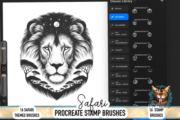 Safari Animals Procreate Brush Set: Creative Wildlife Art Made Easy