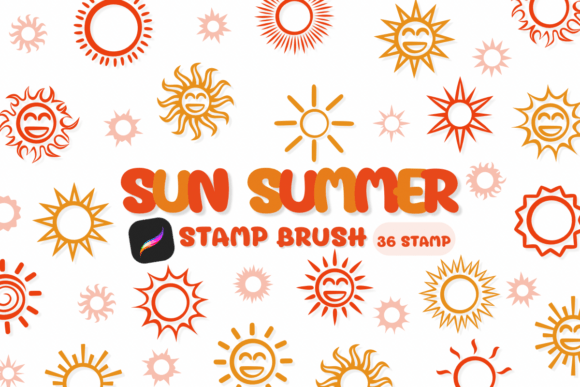 Sun Summer: A Sketch-Style Procreate Stamp Brush for Creative Projects