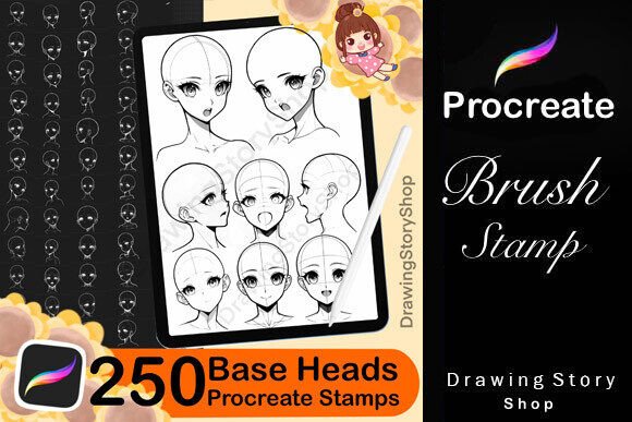 Unlocking Creativity with 250 Base Procreate Head Anime Stamps