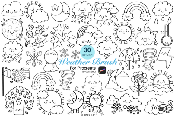 Weather Brush Stamp for Procreate: A Creative Essential for Digital Artists